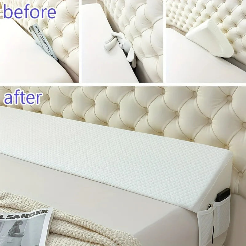 Bed Wedge Pillow - Adjustable 0-7" Gap Filler for Headboard & Mattress/Wall