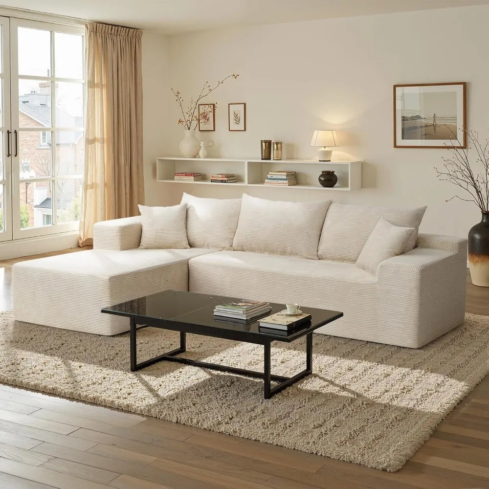 Cloud Sectional Couch with L-Shape Chaise,Modern Modular Sofa with Deep Seat