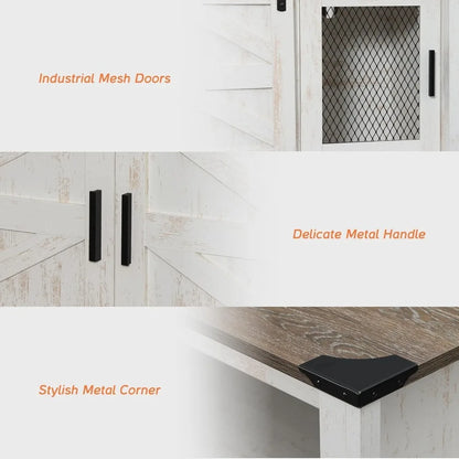 3 and 1 TV Wood Stand Set Entertainment Center for 85 inch TV with Charging Station