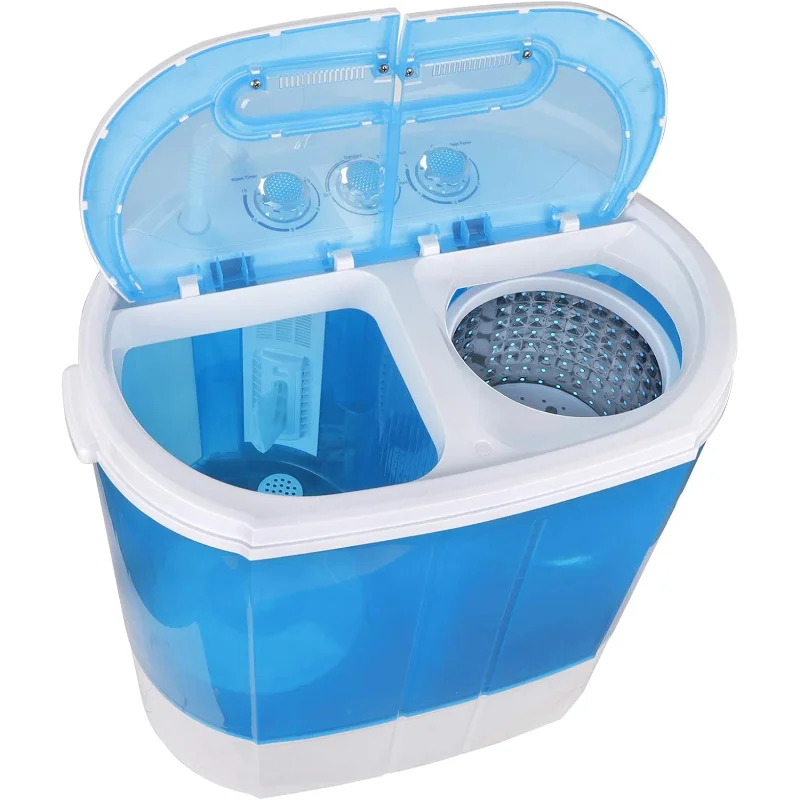 ZenStyle Portable Washer Compact Twin Tub 9.9 LB Mini Top Load Washer/Spinner w/ 6.57 FT Inlet Hose.