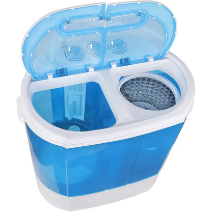 ZenStyle Portable Washer Compact Twin Tub 9.9 LB Mini Top Load Washer/Spinner w/ 6.57 FT Inlet Hose.