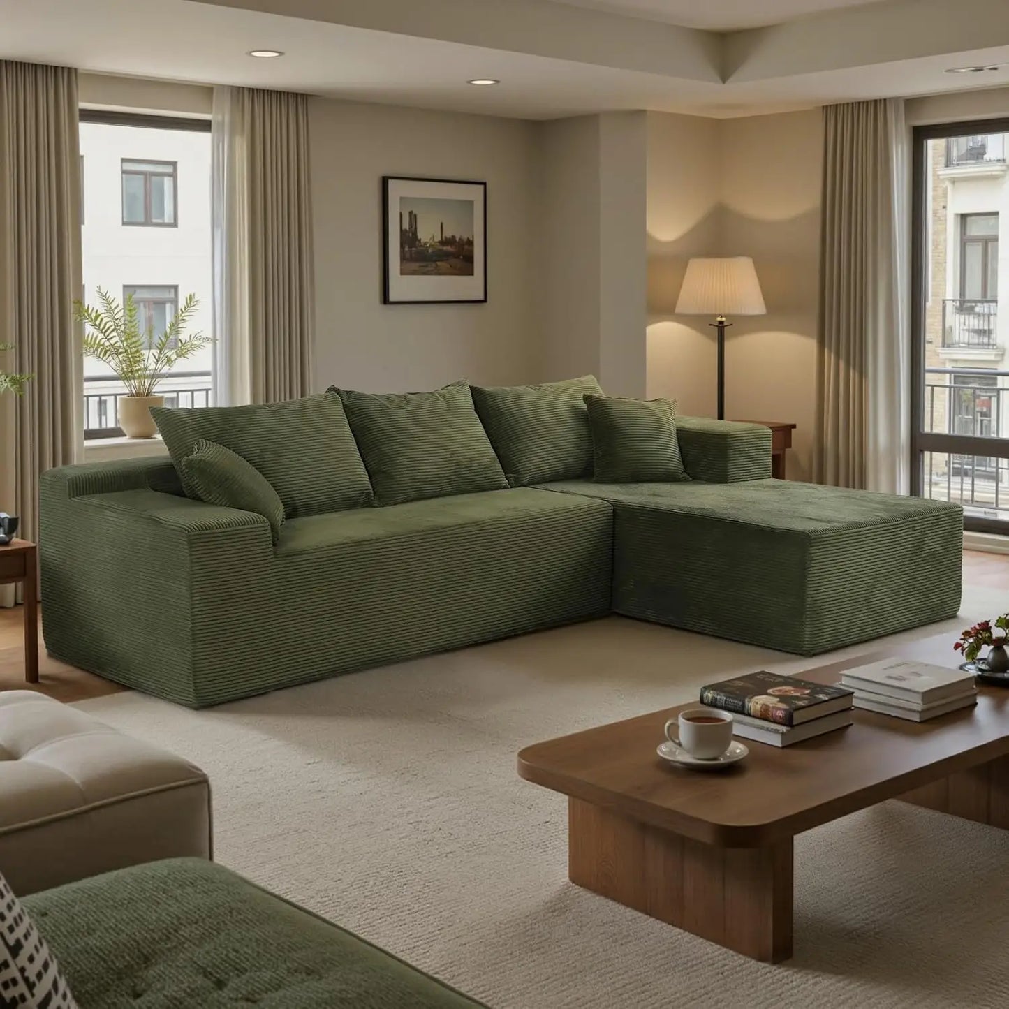 Cloud Sectional Couch with L-Shape Chaise,Modern Modular Sofa with Deep Seat