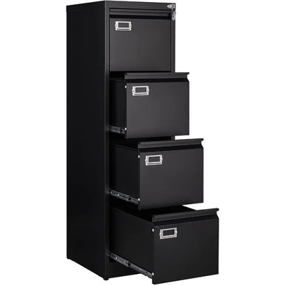 4 Drawer File Cabinet, Metal Vertical File Storage Cabinet with Lock