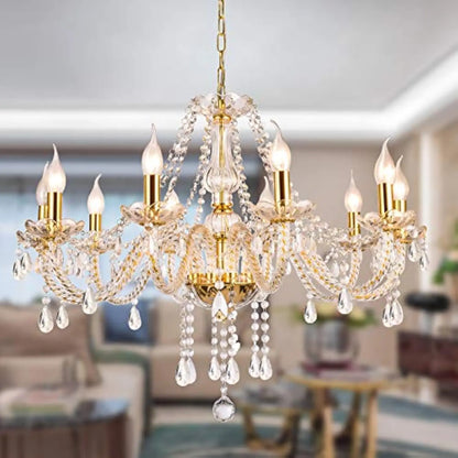 K9 Crystal 10 Lights Chandeliers Pendant Ceiling Fixture