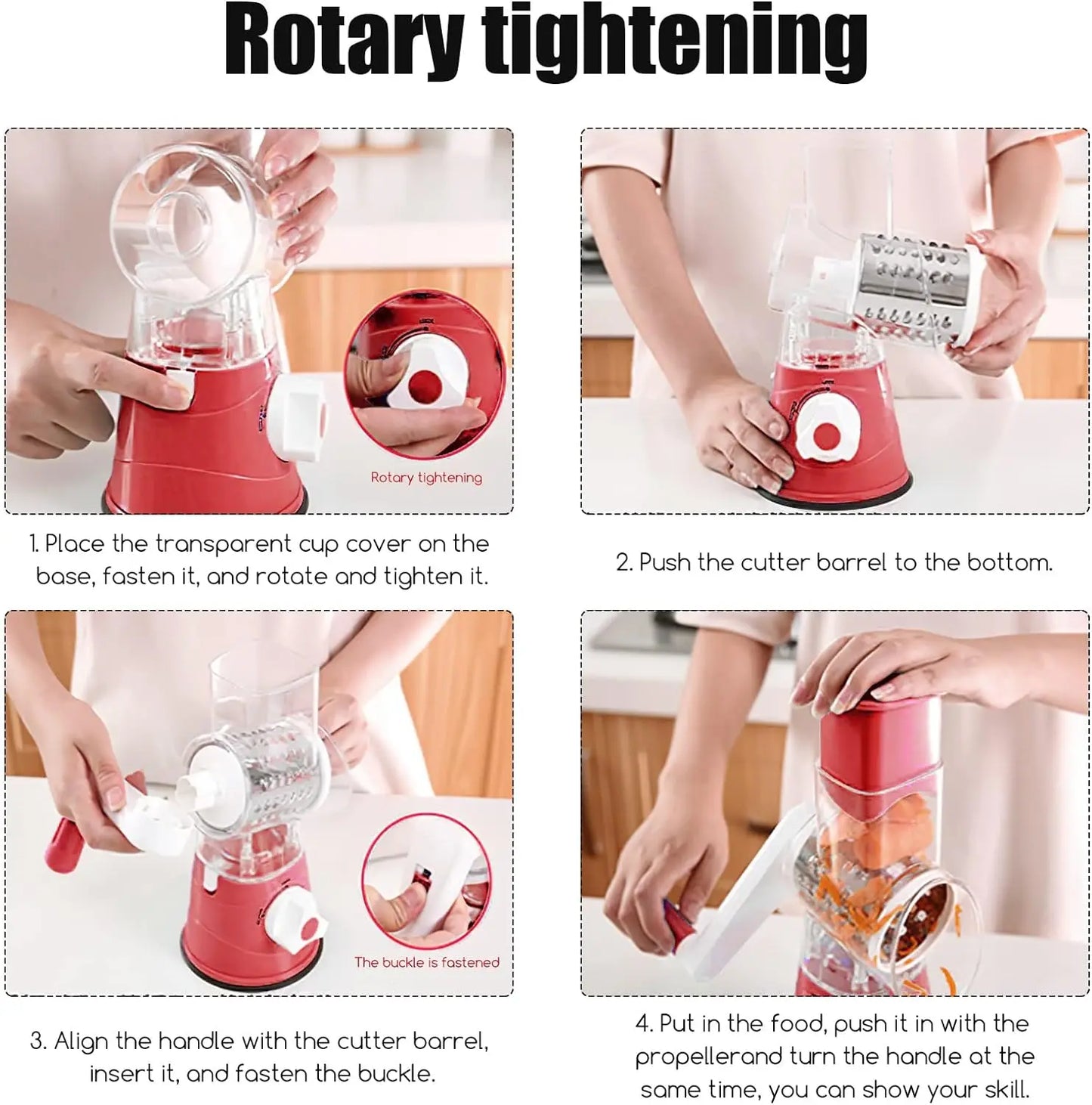 3 in 1 Cheese Grater Vegetable Slicer with 3 Drum Blades