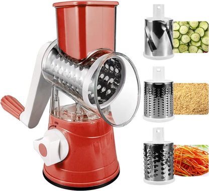 3 in 1 Cheese Grater Vegetable Slicer with 3 Drum Blades