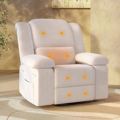 "270° Swivel Rocker Recliner - Massage & Heating Chair