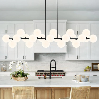 70.8in Bubble Glass 21-Lights Chandelier, Height Adjustable