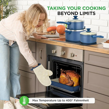 54 Piece Professional Grade Complete Home Kitchen Cookware Set, Ceramic Non-Stick Bakeware