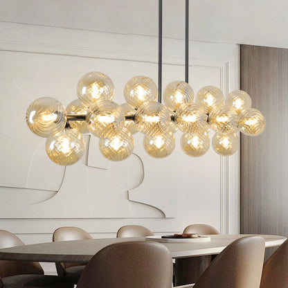 70.8in Bubble Glass 21-Lights Chandelier, Height Adjustable