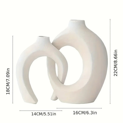 2pc ceramic vase artwork,  study cafe decor