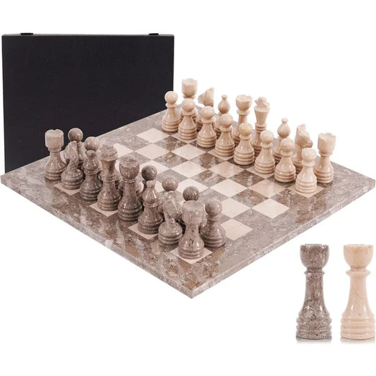 Classic Travel  Set 15 Inch Handmade Oceanic & Verona Board Game with Storage Box