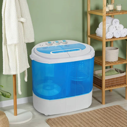 ZenStyle Portable Washer Compact Twin Tub 9.9 LB Mini Top Load Washer/Spinner w/ 6.57 FT Inlet Hose.