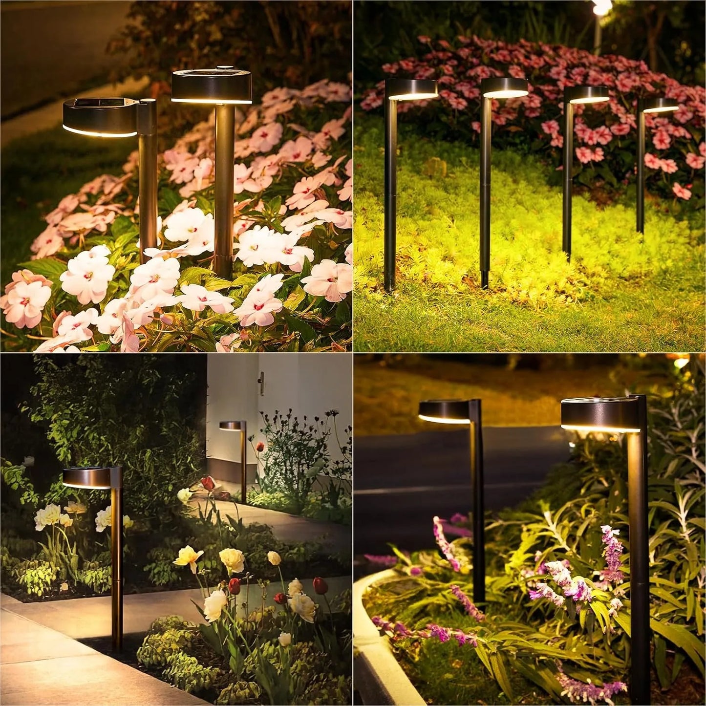 8 Pack Solar Pathway Lights Outdoor, Bright 12 LED Solar Lights Outdoor for Yard