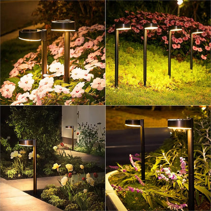 8 Pack Solar Pathway Lights Outdoor, Bright 12 LED Solar Lights Outdoor for Yard