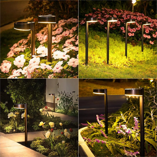 8 Pack Solar Pathway Lights Outdoor, Bright 12 LED Solar Lights Outdoor for Yard