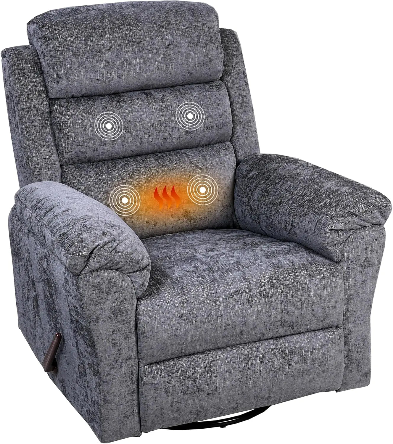 "270° Swivel Rocker Recliner - Massage & Heating Chair