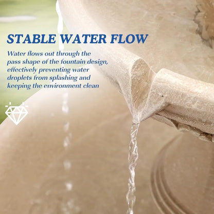48.4''H Outdoor Fountains and Waterfalls Outside, Large Garden Decor Cascading Standing Resin