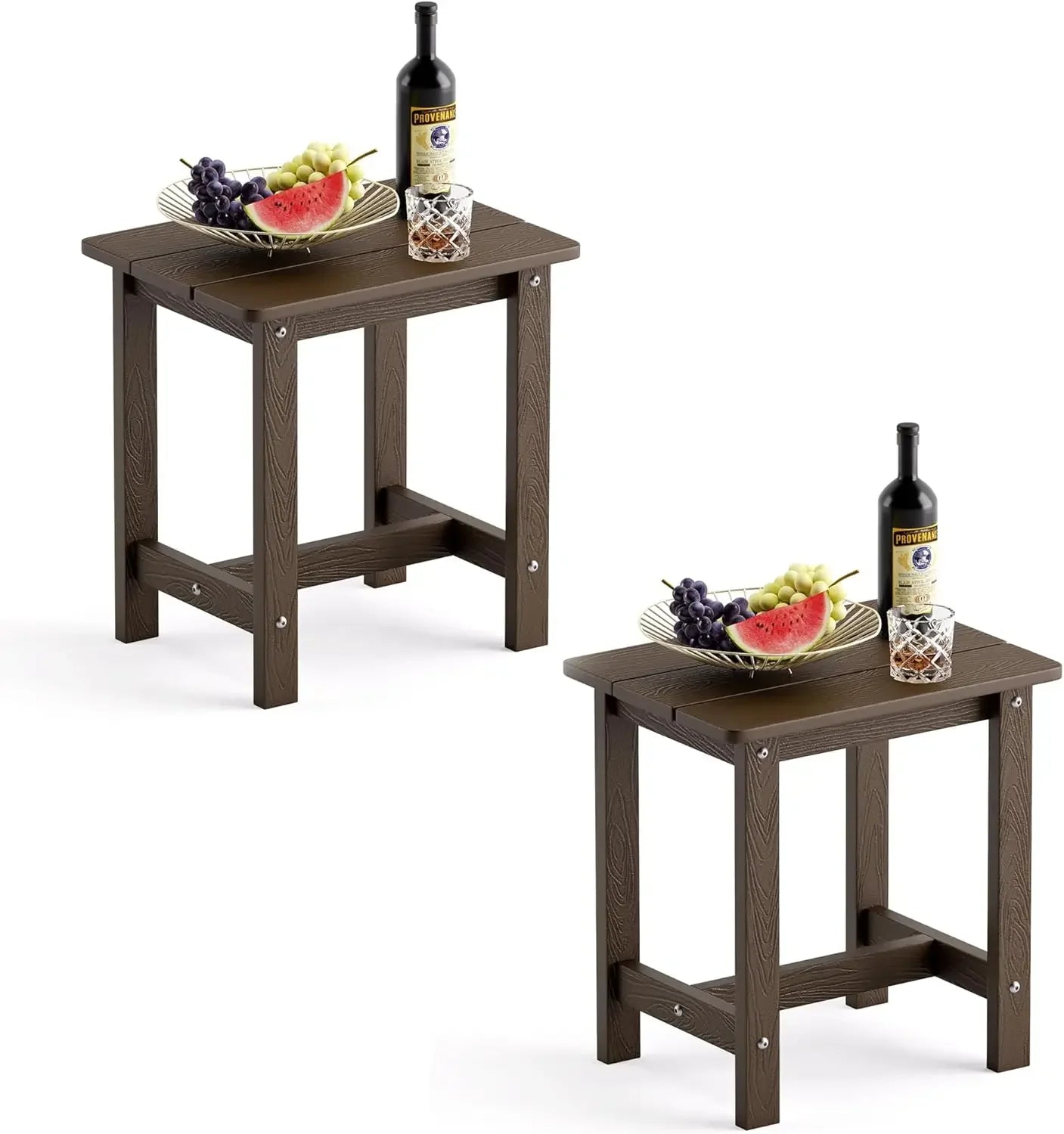 Outdoor End Side Table Set of 2 for Patio, Deck, Pool,