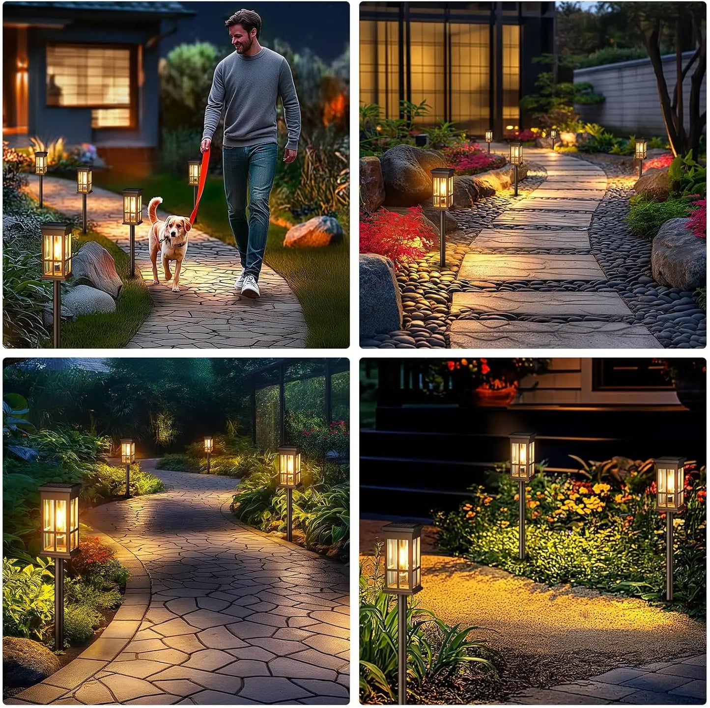 2/6/8 Pack Solar Outdoor Pathway Solar Lights - Super Bright for Patio/Sidewalk