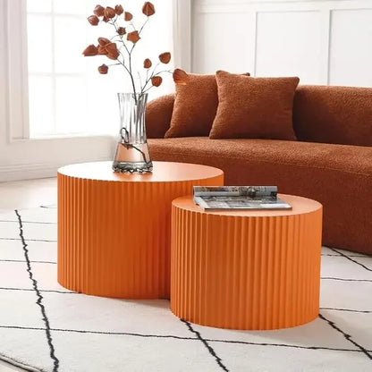 Round Coffee Accdent End Table Sets, Nesting Wooden Coffee Tables