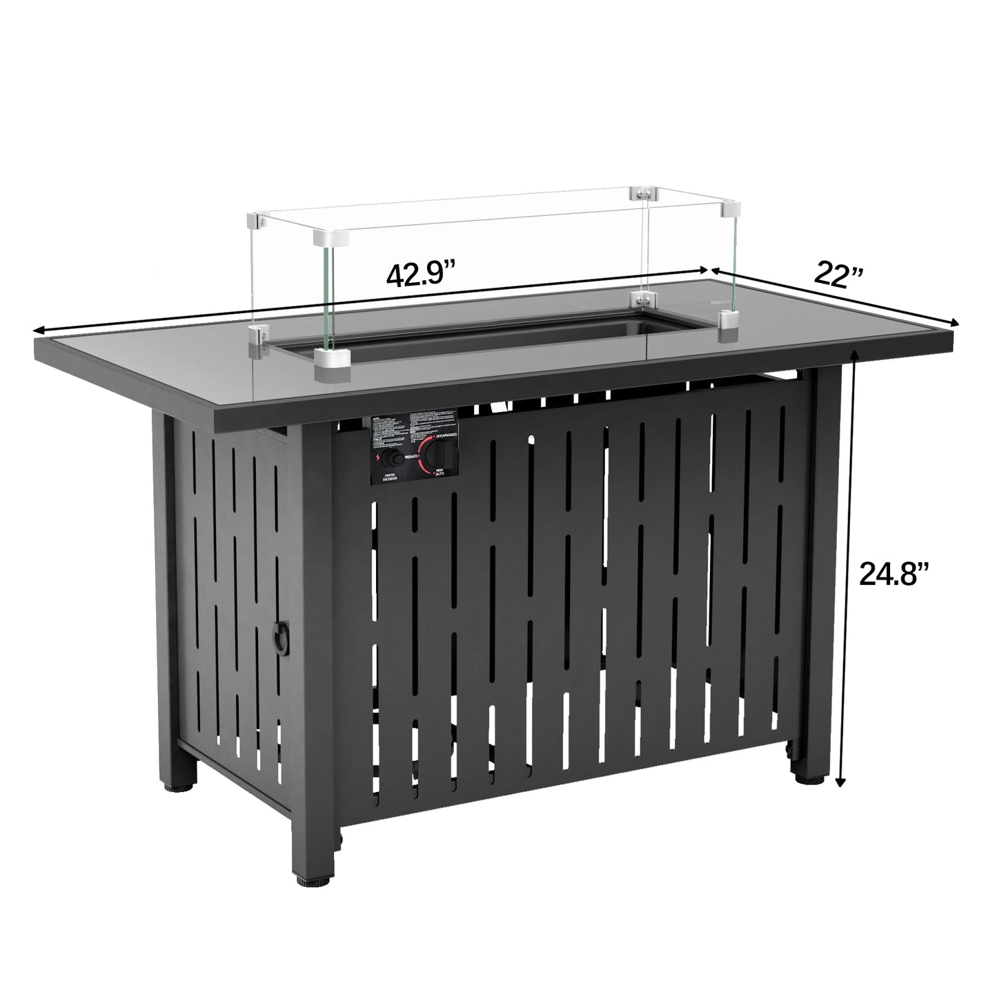 42 Inch 2 n 1Gas Fire Pit Table, 50,000 BTU Propane Pits with Steel Lid and Waterproof Cover