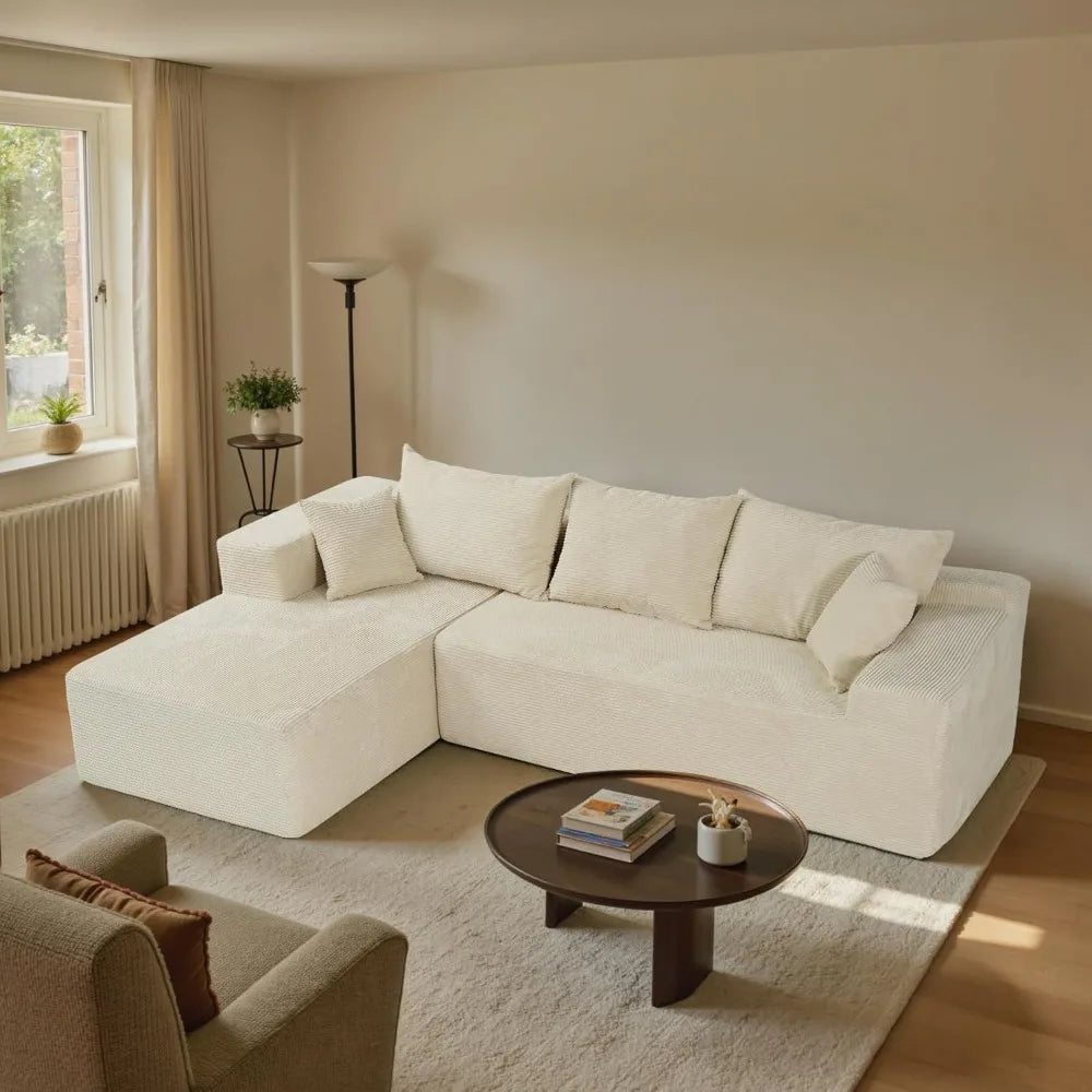 Cloud Sectional Couch with L-Shape Chaise,Modern Modular Sofa with Deep Seat