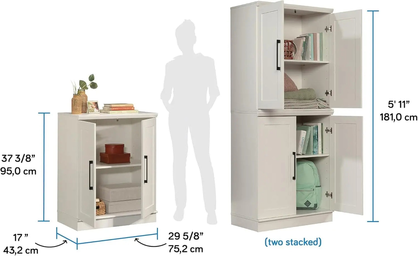 Small Kitchen Storage Pantry Cabinet with Adjustable Shelves