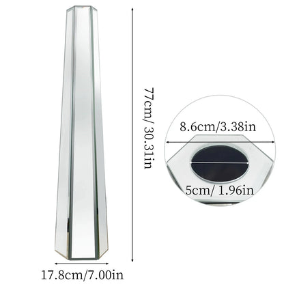 30" Tall Mirrored Floor Vase, Silver Big Vases for Decor