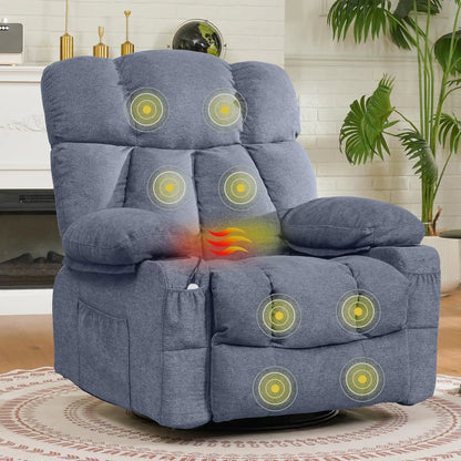 "270° Swivel Rocker Recliner - Massage & Heating Chair