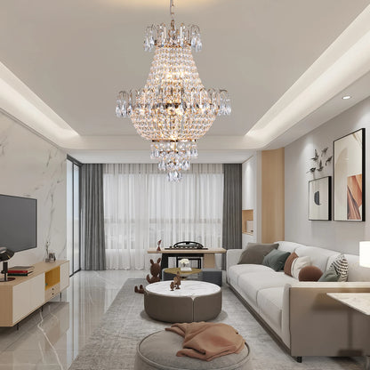 16.9" Luxury Retro Crystal Chandelier European Style, 7-Light Classy Fixture