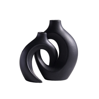 2pc ceramic vase artwork,  study cafe decor
