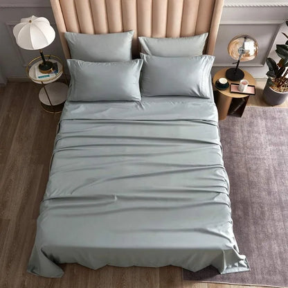 Breathable Bedding Sheets & Pillowcases, Soft 4 Piece Queen Light Gray