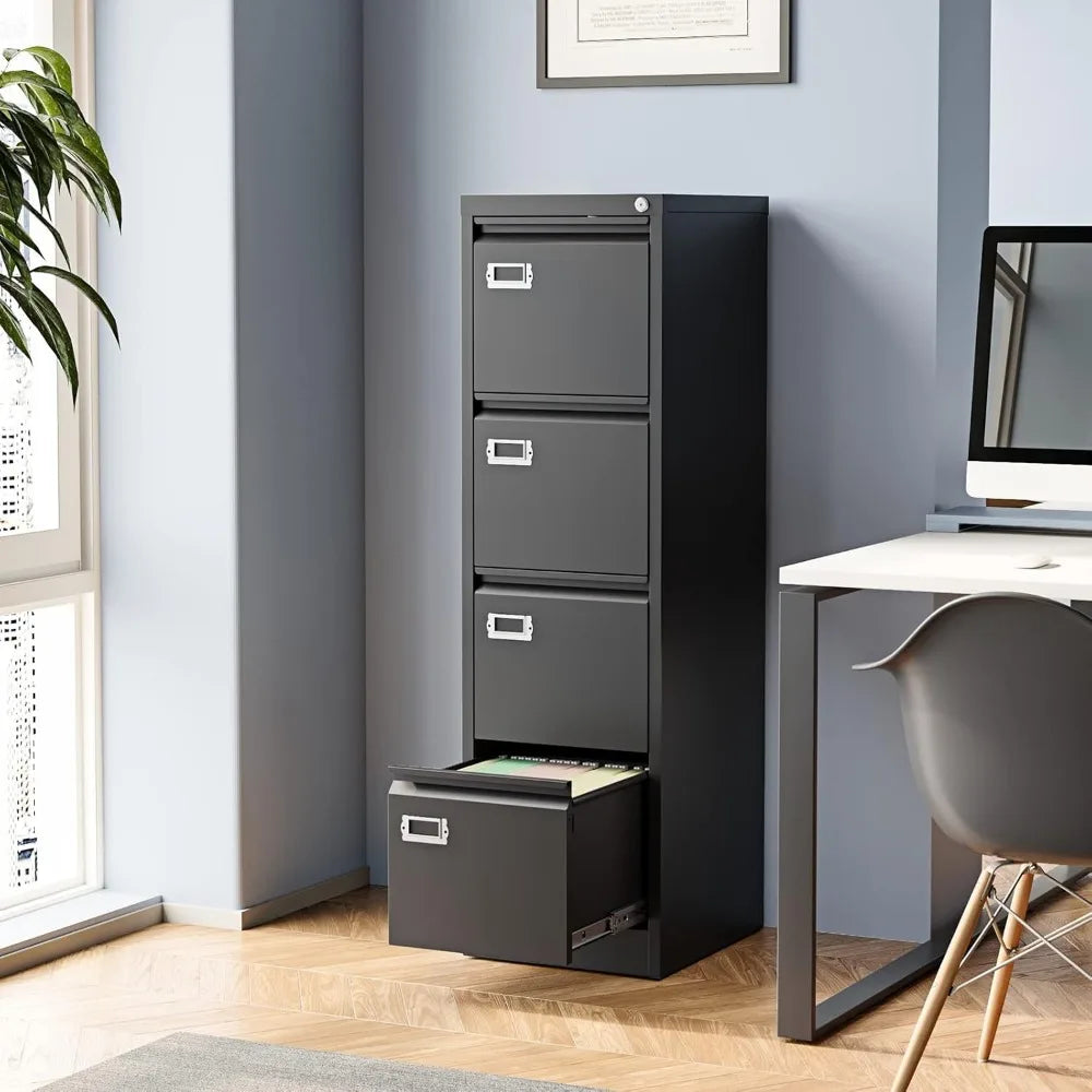 4 Drawer File Cabinet, Metal Vertical File Storage Cabinet with Lock