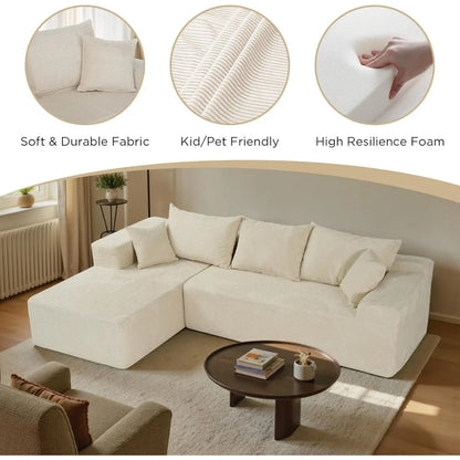 Cloud Sectional Couch with L-Shape Chaise,Modern Modular Sofa with Deep Seat