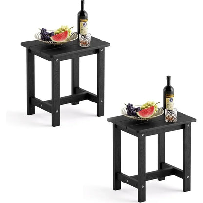 Outdoor End Side Table Set of 2 for Patio, Deck, Pool,