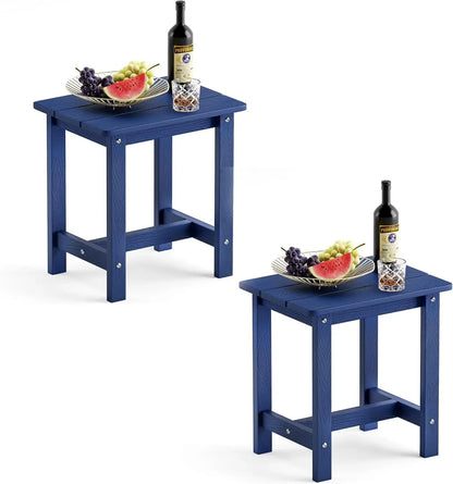 Outdoor End Side Table Set of 2 for Patio, Deck, Pool,